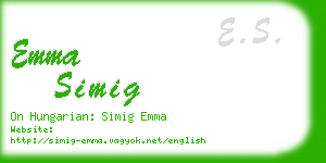 emma simig business card